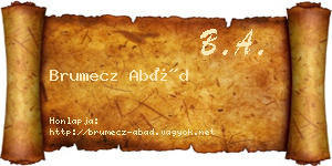 Brumecz Abád névjegykártya